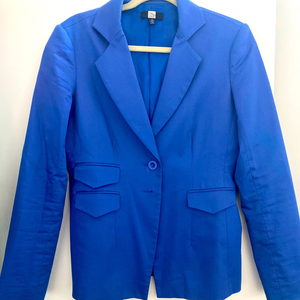 Saks Fifth Avenue brand cobalt blue blazer